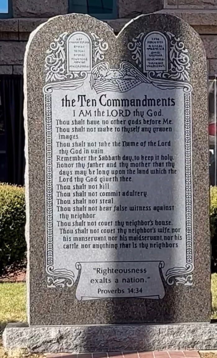 10 Commandment Monument in Texas and a Reflection of Our Values