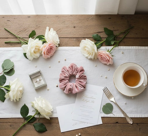Pink Velvet Scrunchie