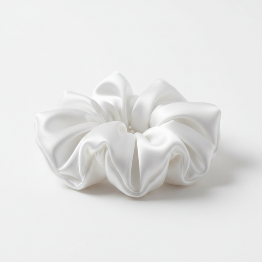 white satin scrunchie